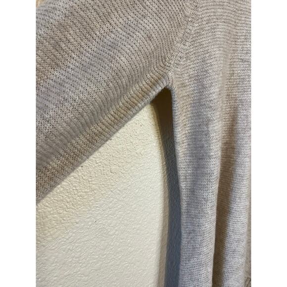 Philippe Le Bac Cashmere Gray/Tan Asymmetrical Hem Pull On Knit Sweater 3 (L) - Picture 6 of 14
